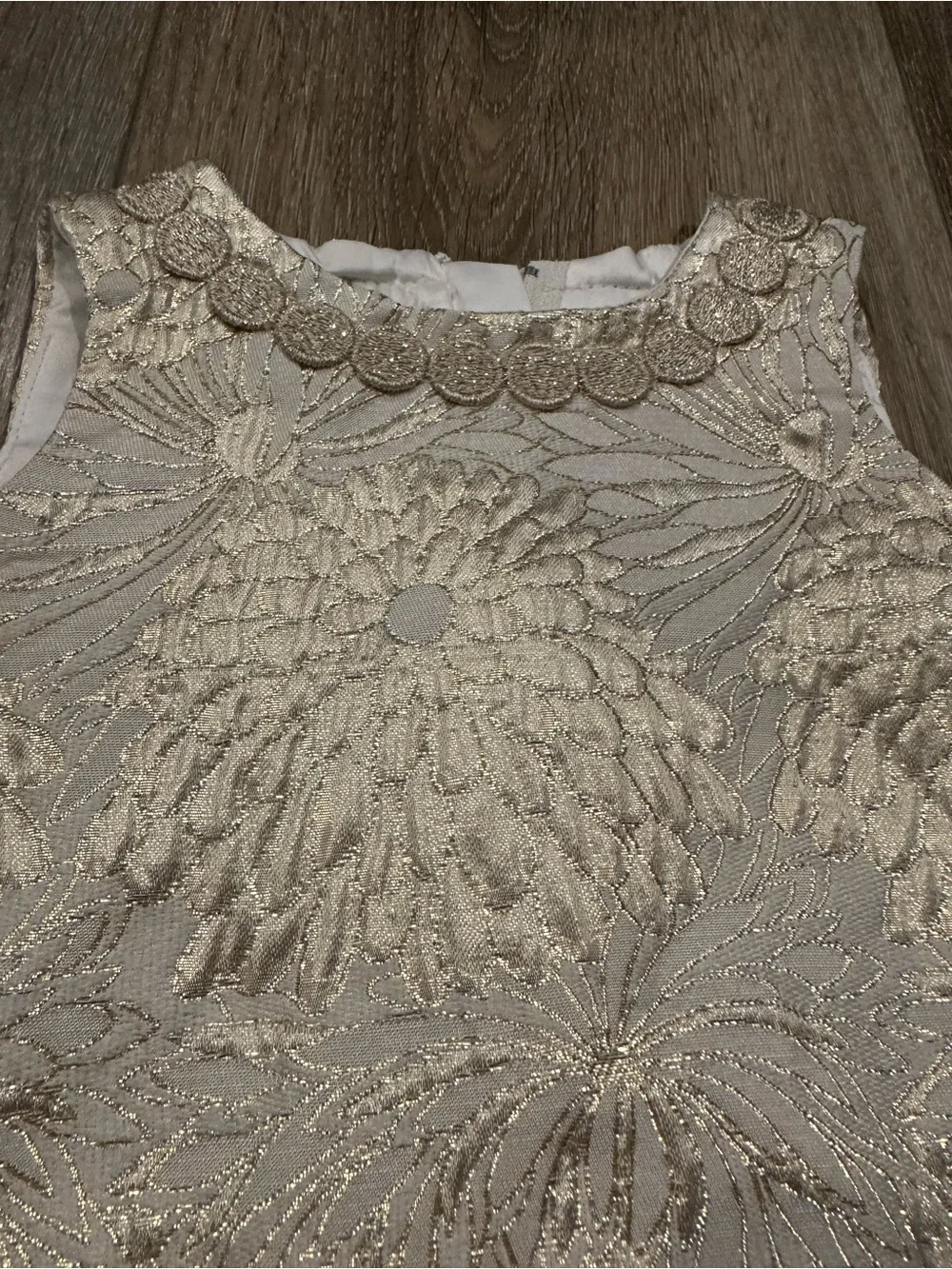Lilly Pulitzer Gold Brocade Dress with White Bloomers 6-12 months